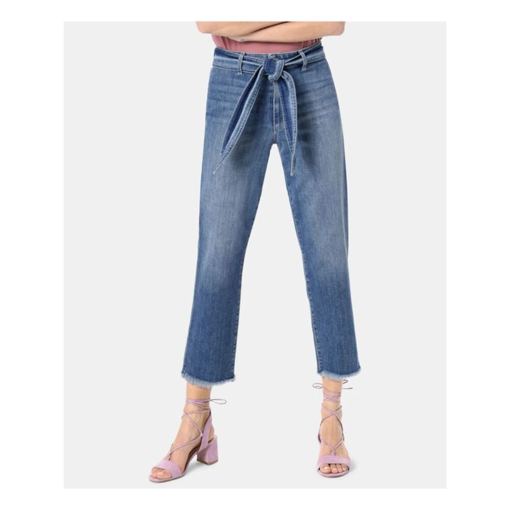 JOE'S Womens Blue Belted Zippered Straight leg Jeans 27 Waist - Picture 1 of 3